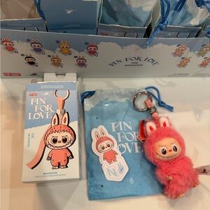 Popmart AUTHENTIC LABUBU PIN FOR LOVE VINYL FACE PLUSH KEYCHAIN N for Nice